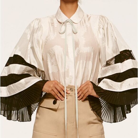 Adam Lippes Dress Silk Cotton Jacquard Mini Sz XS 0 - Picture 1 of 7